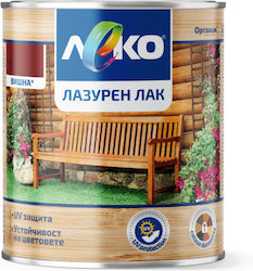 Син лак за дърво Leko Color Cherry 650 мл Защита срещу влага и UV лъчи Лакиране на дървени повърхности в интериор и екстериор Бляскав завършек