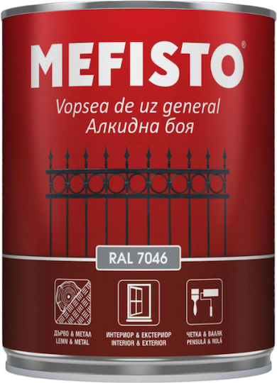 Vopsea Metalică pentru Lemn Mefisto Ral 3020 Roșu 650ml Finisaj Satin Protecție Decorativă pentru Suprafețe de Metal și Lemn Spații Interioare și Exterioare