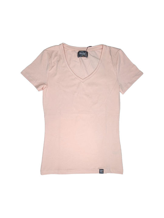 Paco & Co Women's T-shirt with V Neckline Salmon