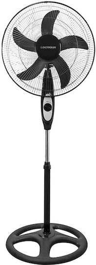 DictroLux Ανεμιστήρας Ορθοστάτης 60W Διαμέτρου 50cm Μαύρος