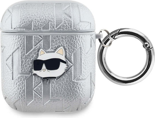 Karl Lagerfeld Choupette Head Калъф в Сребрист цвят за Apple AirPods 1 / AirPods 2