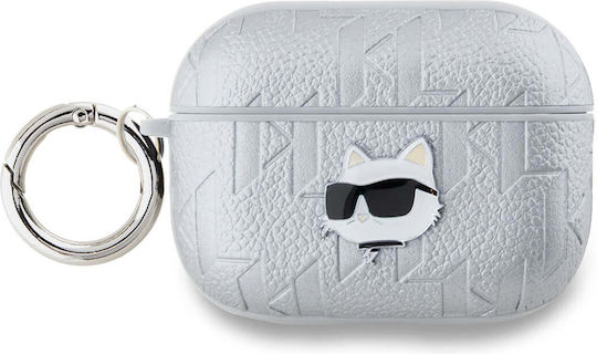 Karl Lagerfeld Choupette Head Калъф в Сребрист цвят за Apple AirPods Pro