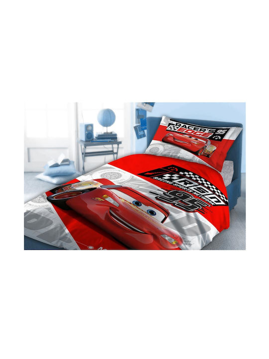 Dimcol Kinderbettlaken Set Einzeln Cars 773 Rote 160x240cm