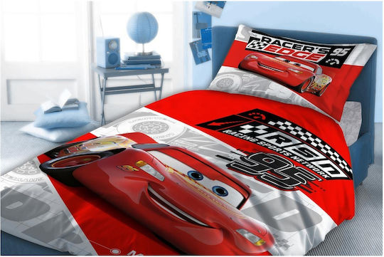 Dimcol Kinderbettlaken Set Einzeln Cars 773 Rote 160x240cm