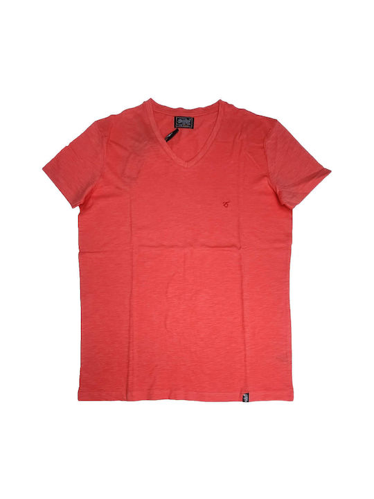 Paco & Co Men's Short Sleeve T-shirt with V-Neck Orange