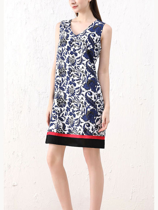 Cuca Dress White/blue