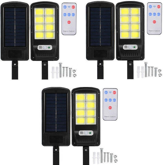 Set 3 Lămpi Solare cu Senzor de Mișcare și Telecomandă IP65 3bucx3bucx3buccm