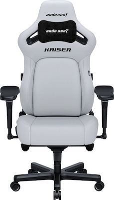 Anda Seat Kaiser 4 XL Artificial Leather Gaming Chair with Adjustable Arms Cloudy White