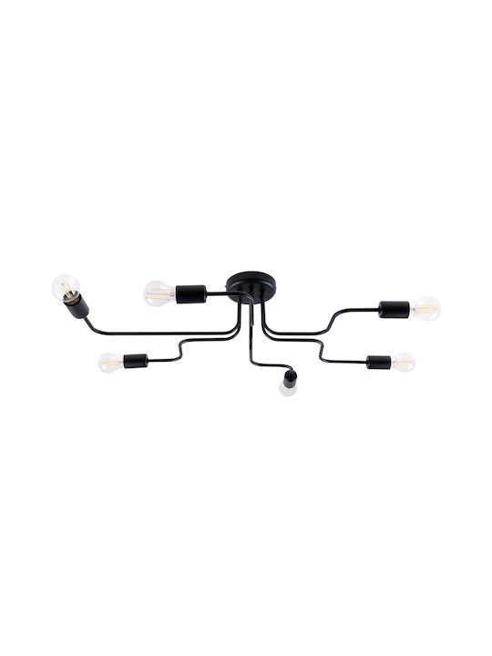 Sollux Modern Metallic Ceiling Mount Light in Black color