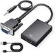 Convertoare Adapter Vga la Hdmi cu Audio Full Hd 1080p/60hz Negru