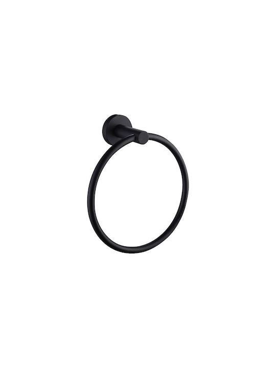 Rea Single Wall-Mounted Bathroom Ring Black