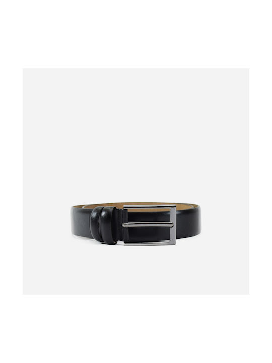 Stefano Mario Men's Leather Belt Black