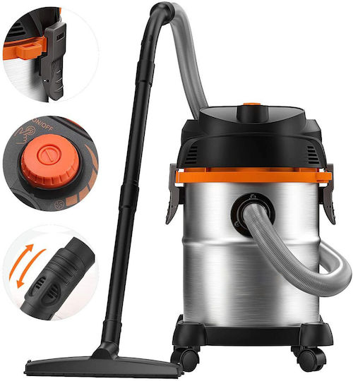 RayTech Vacuum Wet / Dry 1200W with Stainless Bin 19.1lt