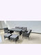 Outdoor Dining Set Andros 6 Pieces Gray with Pillows