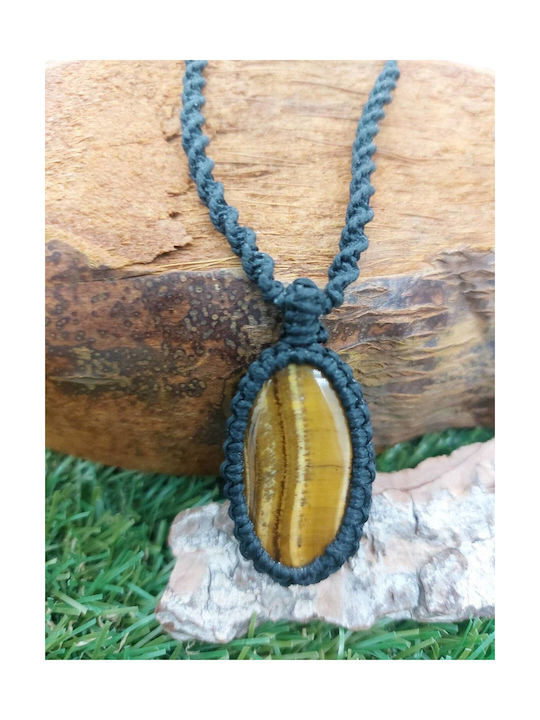 Tiger Eye Makramee Halskette