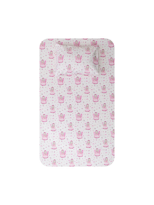 Borea Fairy Baby Sheets Set Crib Cotton Pink Pi...