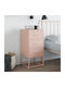Metal Bedside Table Pink 36x39x78cm