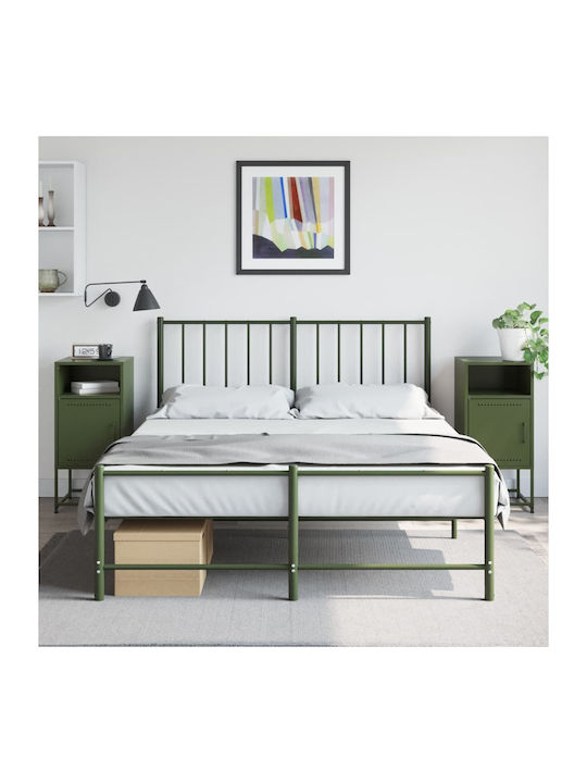 Noptiere Metalice Verzi 2buc 36x39x78cm