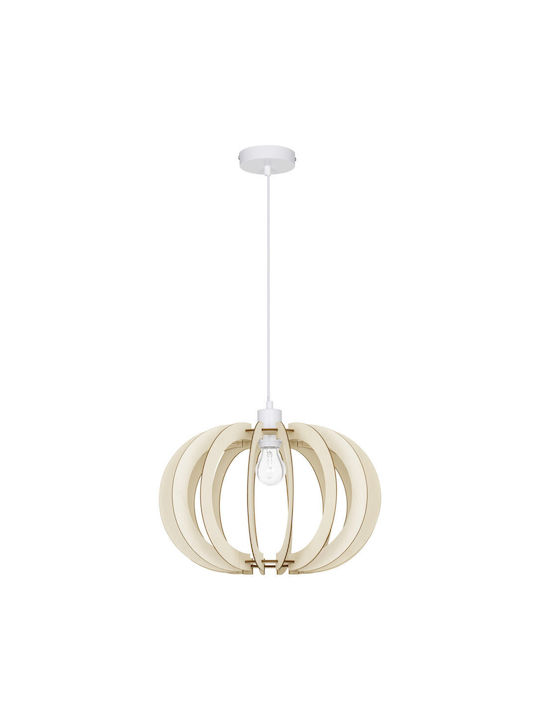 Nova Luce Ottoline Pendant Light Beige Grid 40cm