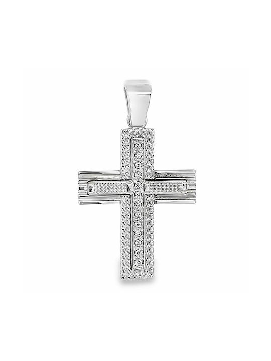 Xryseio Women's White Gold Cross 9K