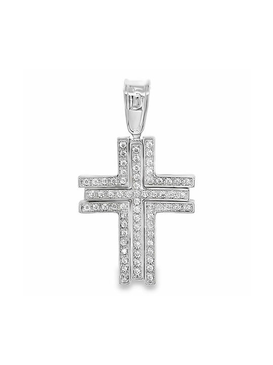 Xryseio Women's White Gold Cross 14K