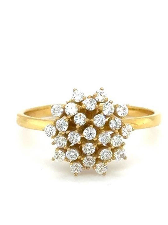 Drandakis Damen Ring mit Zirkonia aus Gold 14K