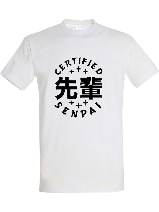 Kids' T-shirt White Certified Senpai Anime Mang...