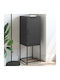 Living Room Display Cabinet Made of Metal Black 36x39x107cm