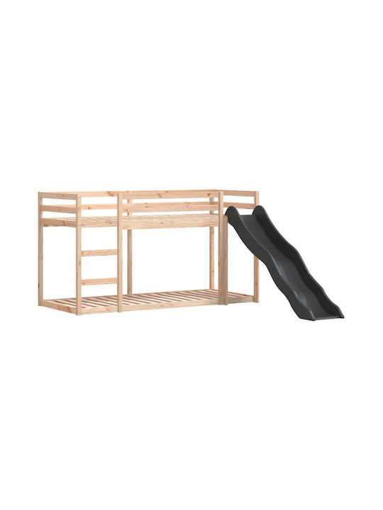 Kids Bed Bunk Single Beige for Mattress 80x200cm