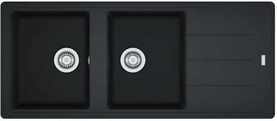 Franke Basis Bfg 621 1140284107 Drop-In Chiuvetă din Granit Sintetic L116xW50cm Onyx