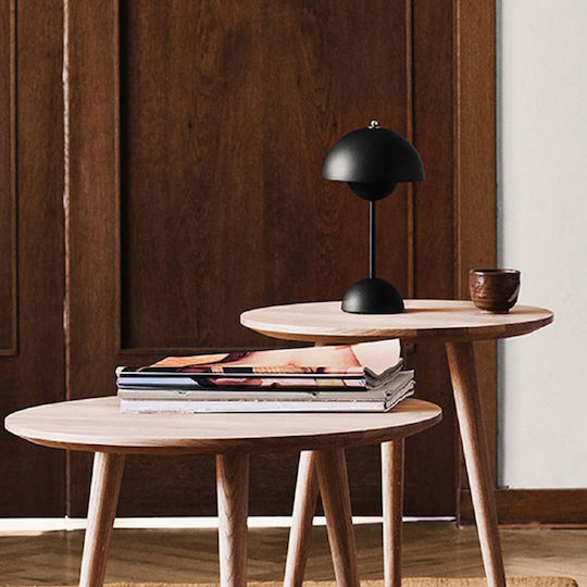 Inlight Metal Table Lamp LED with Black Shade and Base