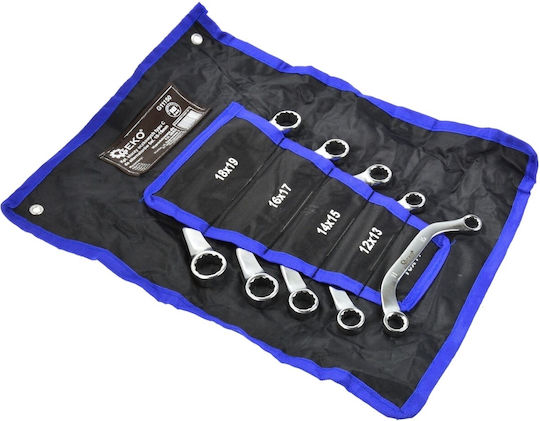 Set Half-Moon Ring Keys Geko 5 Pieces 10x11 12x13 14x15 16x17 18x19 Textile Case