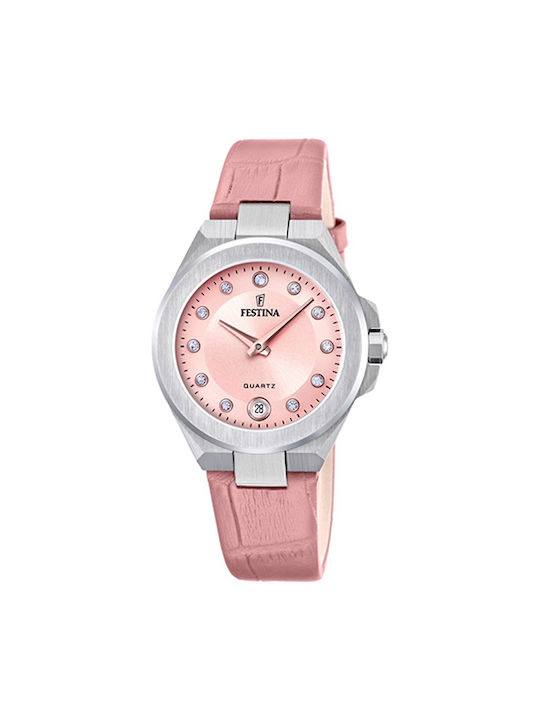 Festina Watch with Pink Leather Strap