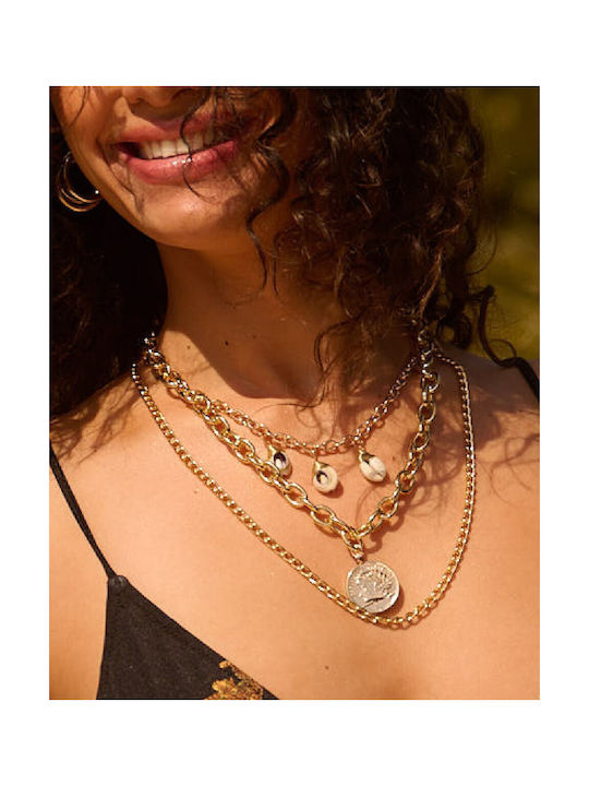 Layering Necklace Chain Seashell Gold Gold