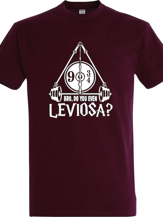 T-shirt Unisex " Harry Potter Bro Do You Even Leviosa? " Burgundy