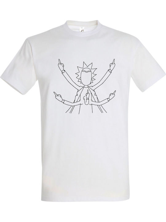 T-shirt Unisex " Rick Morty Fuck World " White