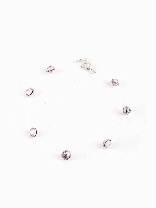 Transparent Pink Crystal Bracelet