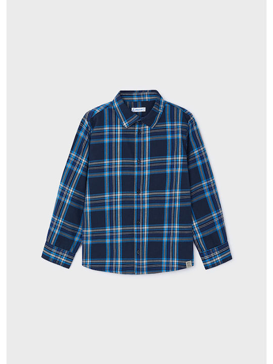 Mayoral Kids Checked Shirt Blue