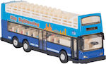 Goki Bus Pull Back Double-Decker Sightseeing Bus Pullback with Sounds and Lights - Blue