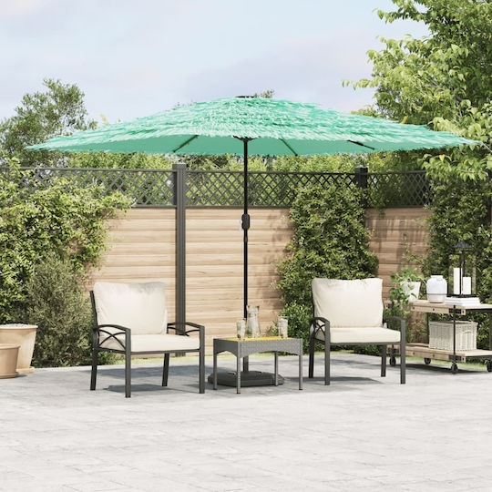 Quadratischer Metall-Garten- und Terrassen-Sonnenschirm Grün 2,9x2,9xHöhe 2,38 m