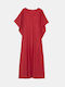 Women's V Neck Red Dress