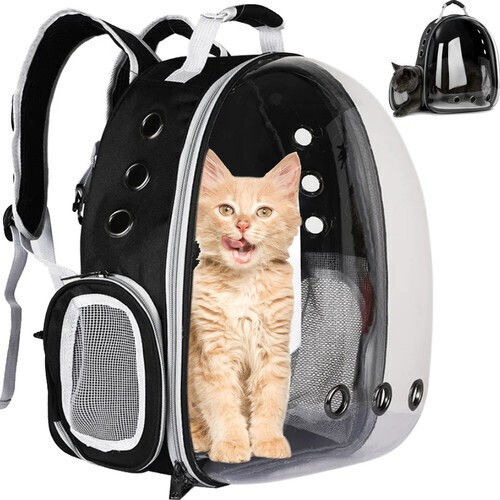 Purlov Backpack for Carrying Dog / Cat up to 10kg Black L41xW35xH24cm