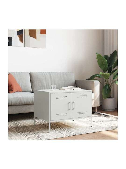 Rectangular Metal Side Table White M68xW50xH50.5cm