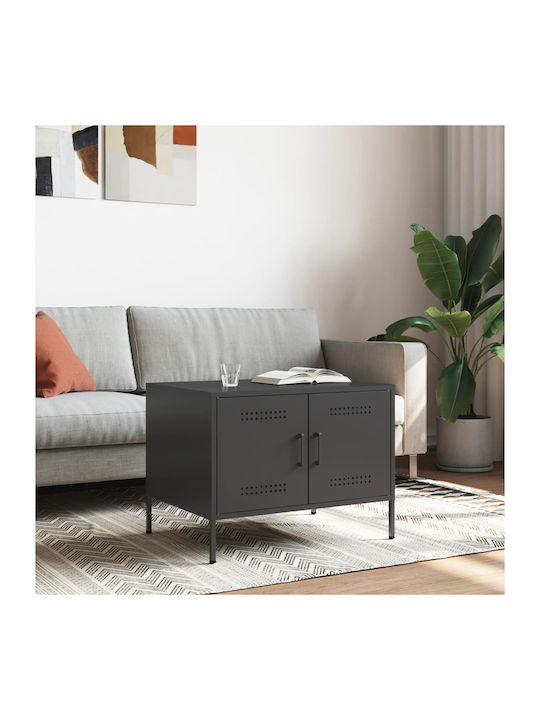 Rectangular Metal Side Table Black 68x50x50.5 cm