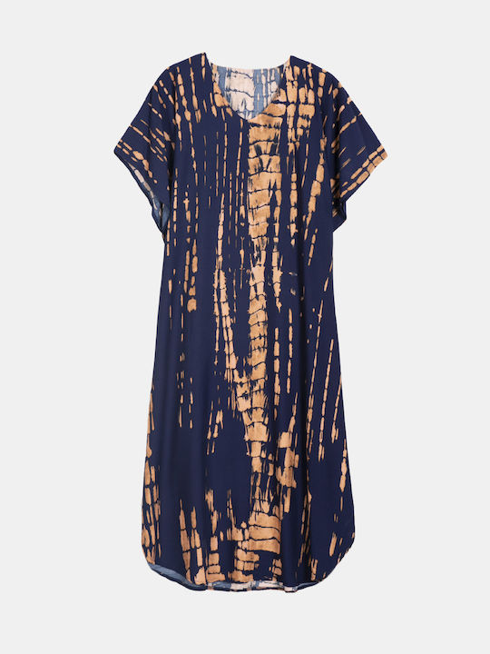 Women's Dark Blue Kaftan Dress