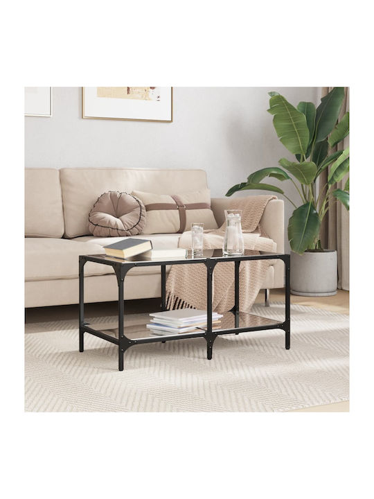 Rectangular Central Glass Coffee Table Black M7...