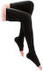 Adco Socks Thigh High Graduated Compression Open 15-20 mmHg Black