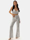 Flare Sequin Silver Trousers