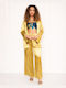 Set Shirt Trousers Satin Gold Gold