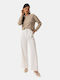 High-waisted Pleated Trousers White